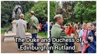The Duke and Duchess of Edinburgh visit the new statue of the late Queen Elizabeth in Rutland