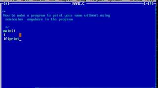 C Program to print your name without using semicolon
