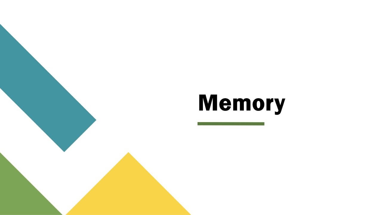 SHS 581: Memory - Base & Theories