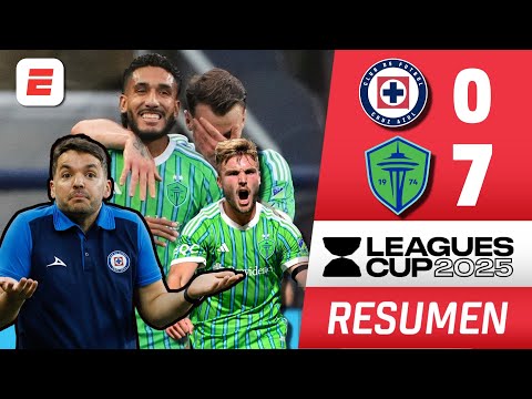 SEATTLE SOUNDER HUMILLÓ a CRUZ AZUL con goleada 7-0 en LEAGUES CUP. Doblete DE LA VEGA | Resumen