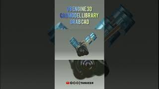 V8 Engine 3D CAD Model Library GrabCAD