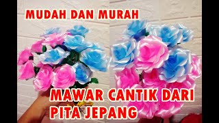 DIY Mawar cantik dari pita jepang /beautiful rose from ribon DIY Mawar cantik dari pita jepang /beautiful rose from ribon