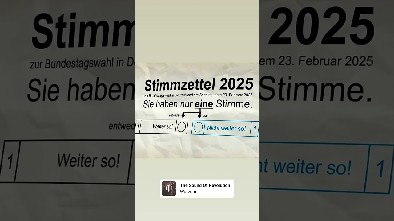 Bundestagswahl 2025: Revolution an der Wahlurne? (SATIRE mit Punk / NYHC song) 
