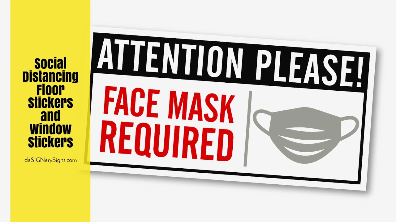 Social Distancing Floor Stickers | Face Mask Required Window Stickers ...