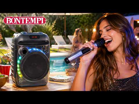 Bontempi Bluetooth Speaker with wireless microphone and RGB lights | Music and karaoke | COLORBABY