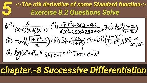 BSc 1st year maths|chapter 8 Successive Differentiation |Exercise 8.2 question solve| nth derivative