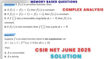 How to Crack Complex Analysis in CSIR NET June 2025 | Memory-Based Qs