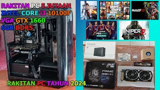 RAKITAN PC 5 JUTAAN INTEL CORE i3 10100F VGA GTX 1660