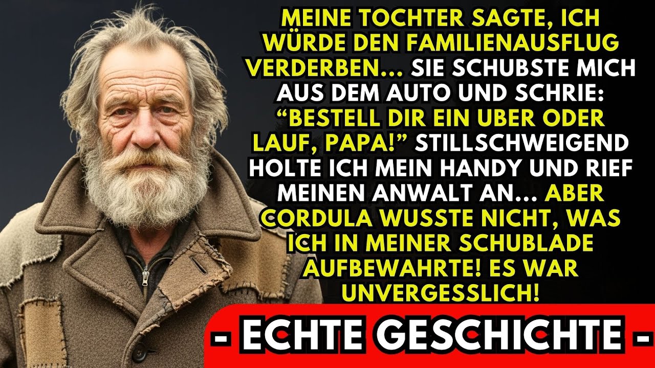 „Bestell dir ein U-Ber oder lauf, Papa!“ Mit diesen Worten schubste mich meine eigene Tochter aus dem Auto und ließ mich mitten in München am Straßenrand zurück – als wäre ich wertloser Abfall....