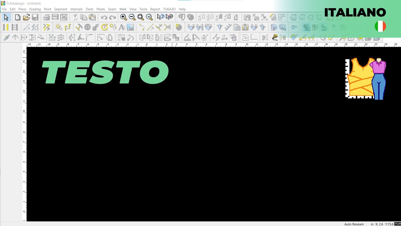 Italiano - Text Tool | TUKAdesign Video Help | CAD Pattern Making Software | Italian