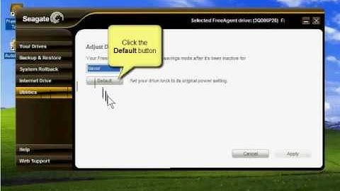 FA Adjust Drive FreeAgent Pro Tools Utilities - Adjust Drive Sleep Interval to Default Settings