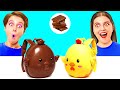 チョコレートの食べ物 vs 本物の食べ物のチャレンジ | おいしいキッチンハック DaRaDa Challenge