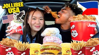 We Tried JOLLIBEE in AMERICA for the First Time! *ENTIRE MENU MUKBANG*