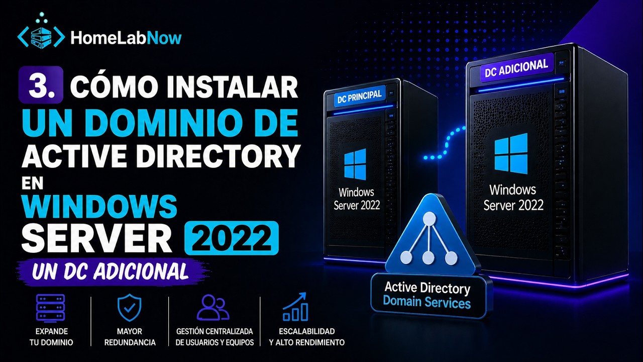 3. Cómo instalar un dominio de Active Directory en Windows Server 2022: Un DC Adicional
