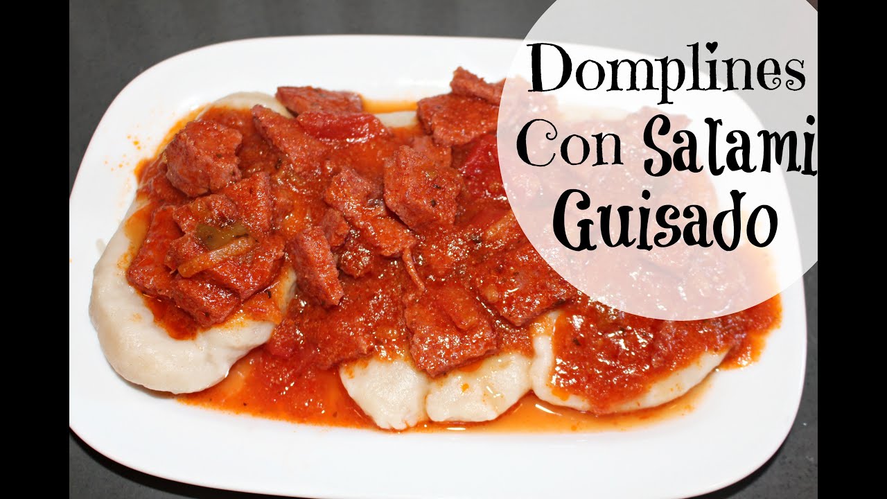 Domplines con Salami guisado (Receta Dominicana) Cocinando con Ros