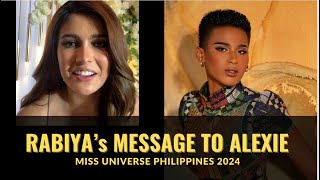 Rabiya Mateo MAY MENSAHE kay Alexie Brooks | Miss Universe PH iloilo 2024