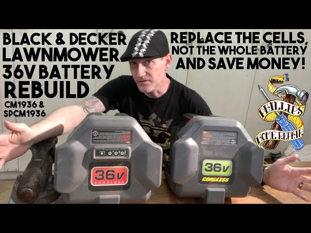 Black & Decker 36V Cordless Lawnmower Battery Cell Replacement (CM1936,  SPCM1936) 