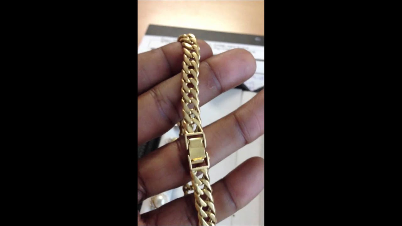 18k Cuban Link Bracelet - YouTube