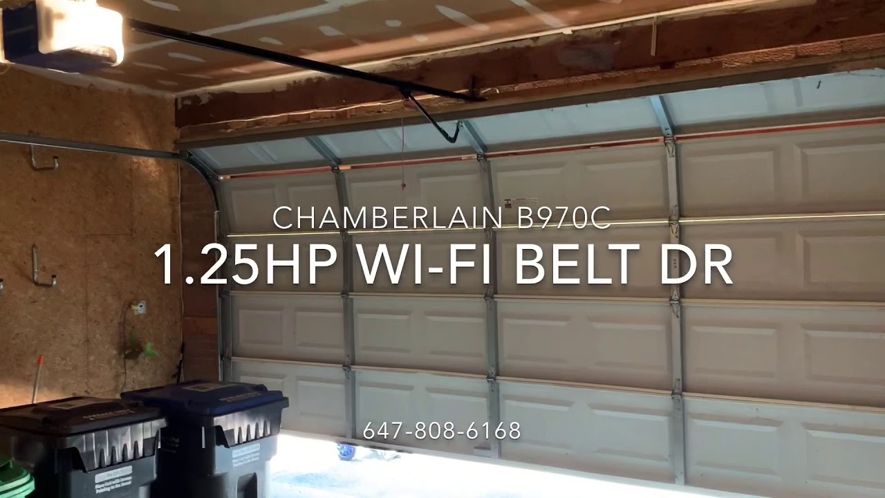 Chamberlain B970C 1.25HP WiFi Belt Drive Garage Door Opener with