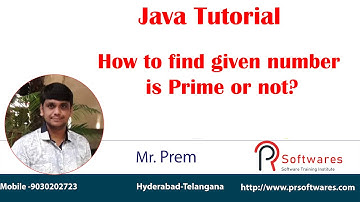 Prime number logic in java | java tutorial for beginner| prsoftwares