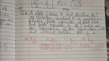 A slab Area A and thickness d/2 of dielectric constant K is inserted in a parallel plate capacitor