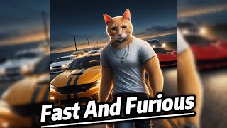 Cute Cat 《Fast And Furious 5 & 7》See You Again  #paulwalker #cat #ai #shorts