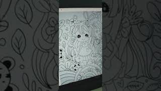 DRAWING A CHIBI COLORING PAGE V112 Relaxing Digital Inking and Drawing