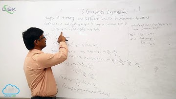 Sign of quadratic expressions - change || Necessary and sufficient condition1 || Disk Telangana