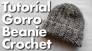 TUTORIAL de CROCHET super facil! GORRO BEANIE GORRITO para PRINCIPIANTES en español!