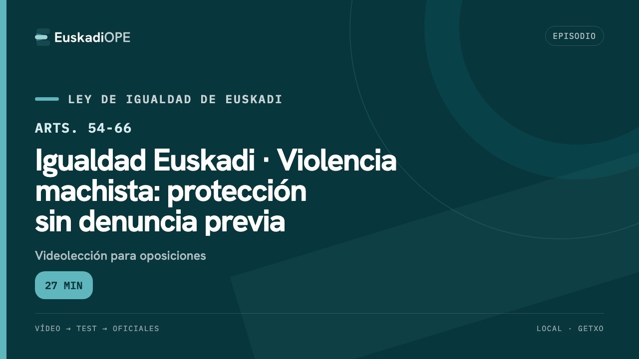 Ley de Igualdad de Euskadi: protección sin denuncia previa | Artículos 54-66