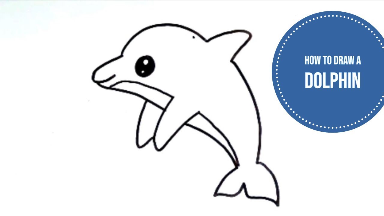 How To Draw An Easy Dolphin Step By Step Tutorial For Kids And