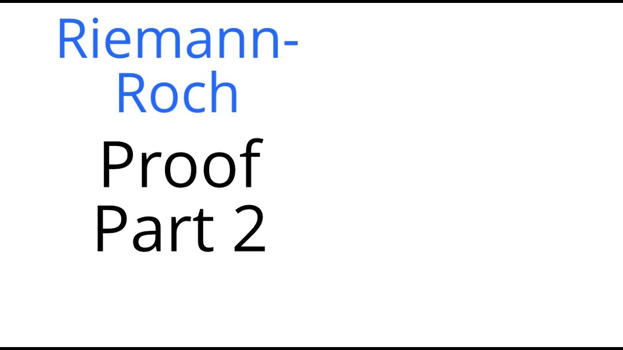 Riemann Roch. Proof (part 2)