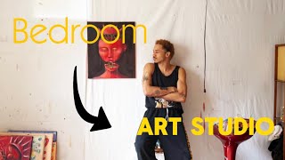 I turned my bedroom into an art studio