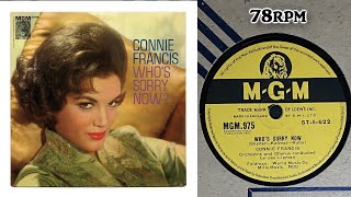 Who's Sorry Now - Connie Francis, MGM .975, 78 RPM, Single1958, Shellac, 10\