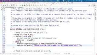 Java M11GA2P1b Production Analysis - Read filename