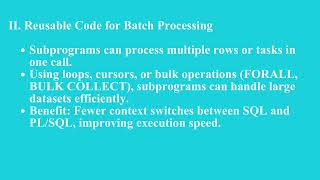 Benefits of Using PL/SQL Subprograms | Q4 Oracle L19 P2 | SMILE ROAD