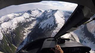 Helicopter ride from Taku glacier to Juneau Alaska (time-lapse)