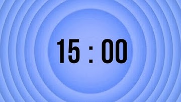 15 Minutes Countdown Timer | 🌙Alpha Waves Meditation🌿 | Blue Concentric Circles Background🔵