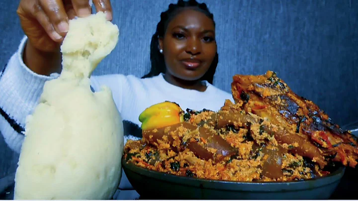 Asmr mukbang delicious egusi soup with fufu