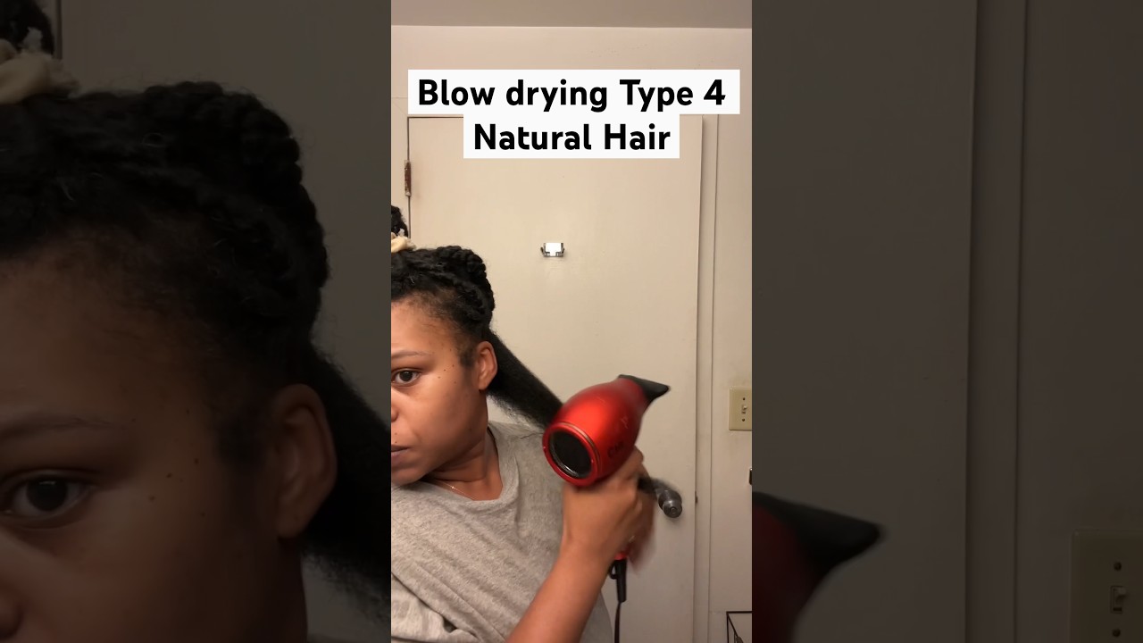 Blow drying type 4 natural hair #shorts #naturalhair #naturalhaircare #blackhair