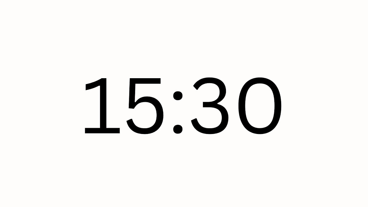15 MINUTES & 30 SECONDS TIMER - COUNTDOWN TIMER (MINIMAL)