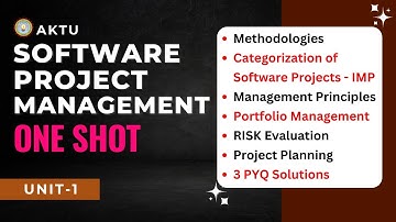 software project management | SPM One Shot Unit-1 | PYQ Solution | 3rd Yr | Aktu Exams | SPM 6th Sem