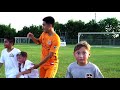 Boniek, Christian, and Memo play a match vs. 100 kids