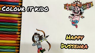 How To Draw Dussehra Ravan Dahan Drawing For Kids Dussehra Easy Drawing