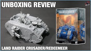 LAND RAIDER CRUSADER REDEEMER UNBOXING & BUILD REVIEW - Close Look At The Contents & Size Comparison