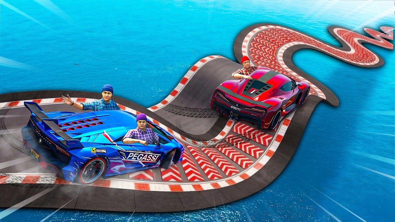 IMPOSSIBLE Wavy Ramp Race In GTA 5...