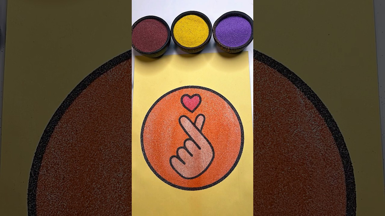 Emoji Finger heart sand Coloring 