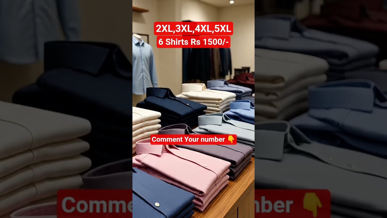 2XL 3XL 4XL 5XL Plus Size Plain Cotton Shirts For Men Pack Of 6 Rs 1 500 