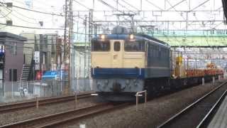 2013/4/5　EF65-1104号機+チキ　北松戸駅通過【工臨】