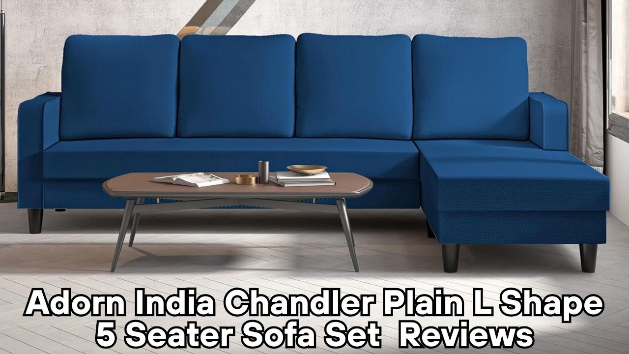 Adorn India Chandler Plain L Shape 5-Seater Sofa Set Reviews | Best L-Shape Sofa Under 20K